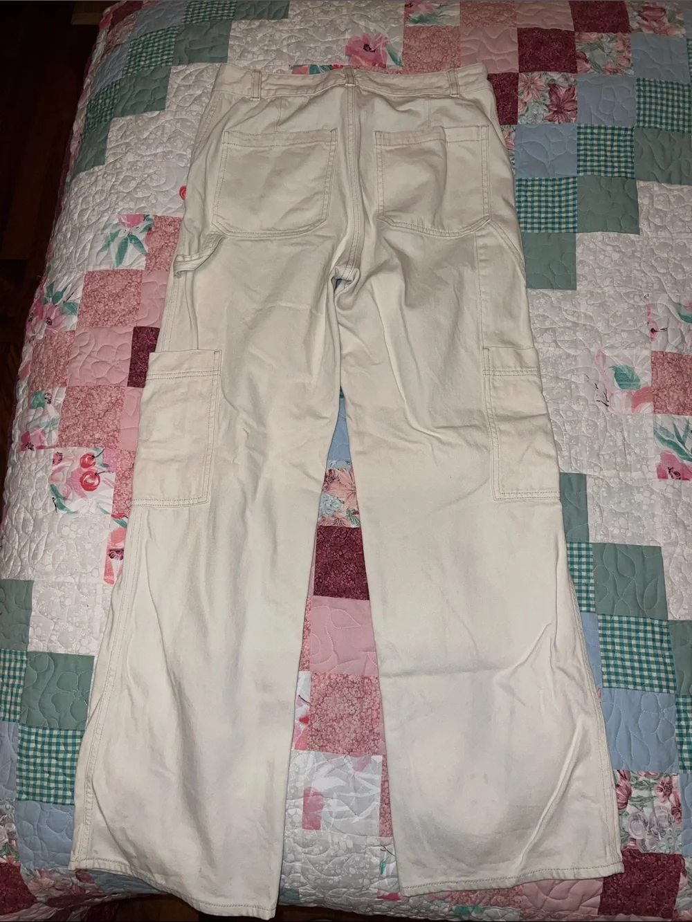 H&M Cream Cargo Pants with Side Pockets - Picture 3 of 5